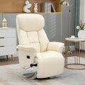 Sillón reclinable manual HOMCOM para adultos, reclinable giratorio ajustable con reposapiés, brazos acolchados
