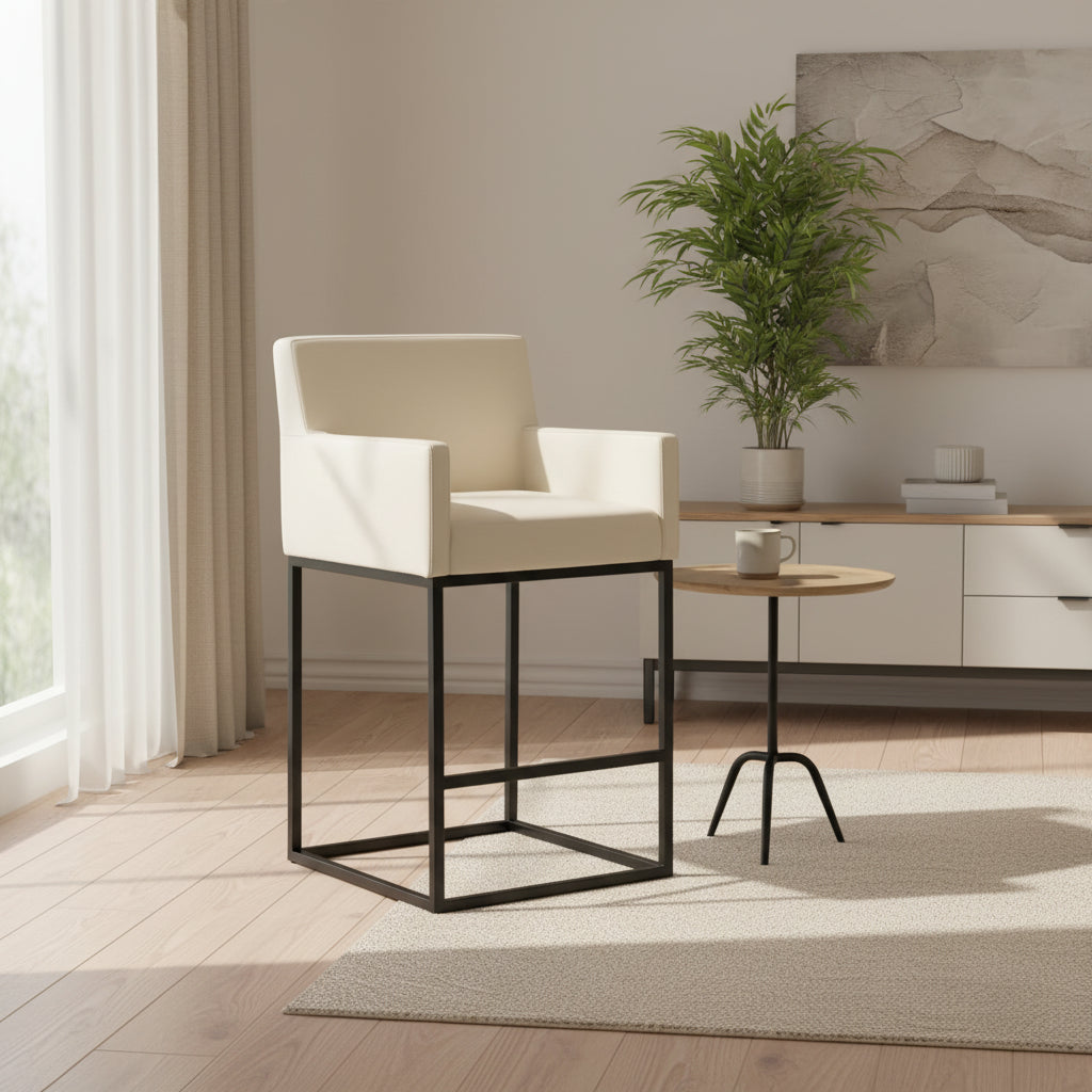 Ambassador Metal Counter Height Barstool - Manhattan Comfort