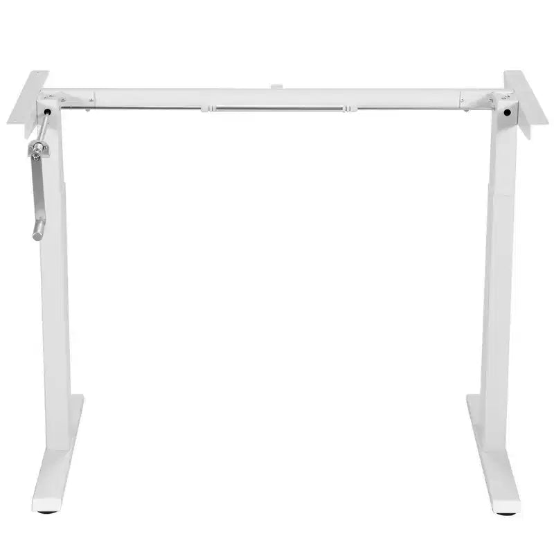 Struttura per scrivania sit-stand regolabile in altezza con manovella - da 70 cm a 115 cm, Bianca
