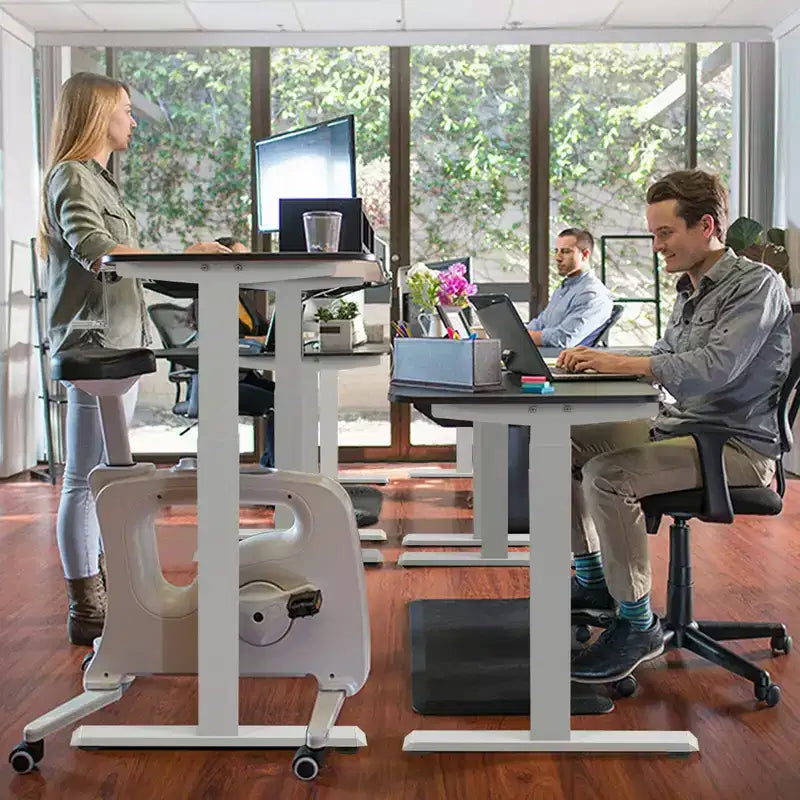 Struttura per scrivania sit-stand regolabile in altezza con manovella - da 70 cm a 115 cm, Bianca