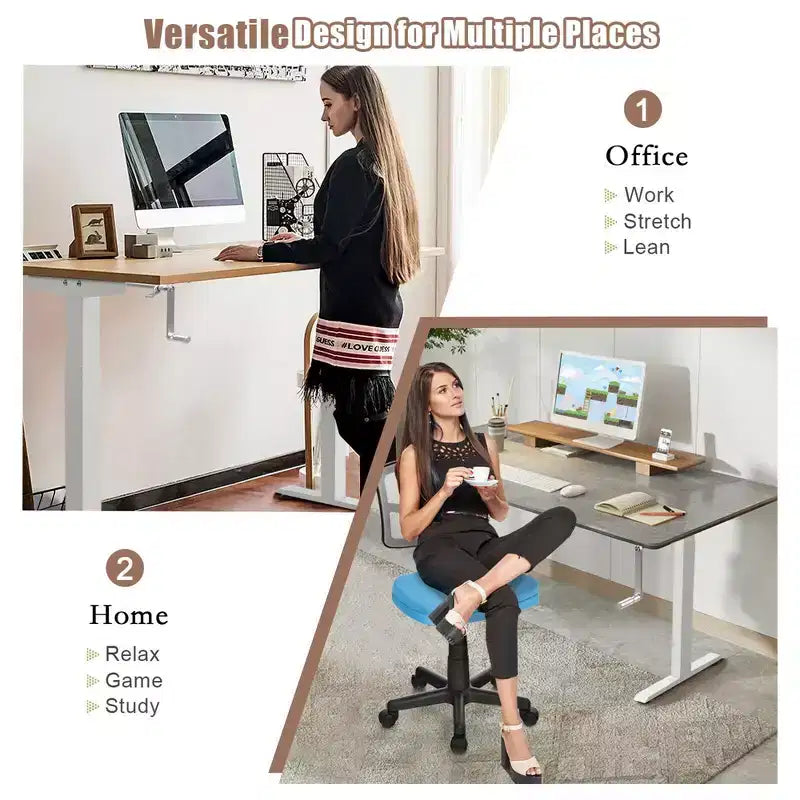 Struttura per scrivania sit-stand regolabile in altezza con manovella - da 70 cm a 115 cm, Bianca