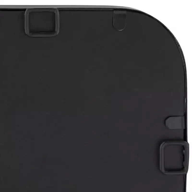 Espejo de pared rectangular con bordes redondeados para tocador - Marco de hierro negro biselado, 24"