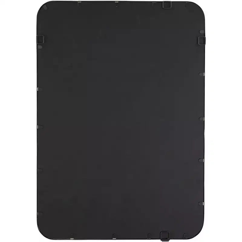 Espejo de pared rectangular con bordes redondeados para tocador - Marco de hierro negro biselado, 24"