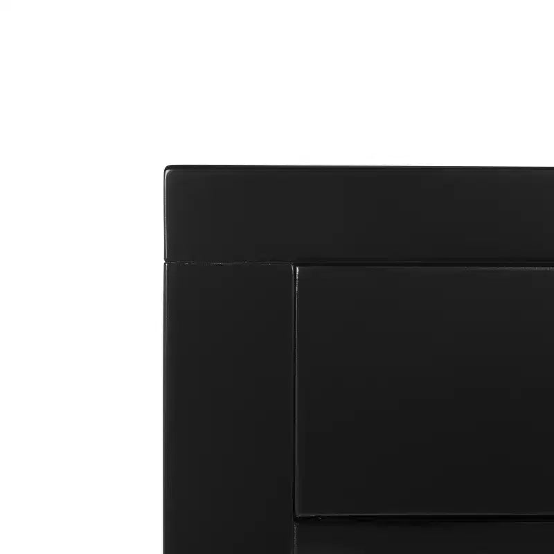 Comodino a 3 cassetti con curve di ispirazione asiatica - Finitura nera