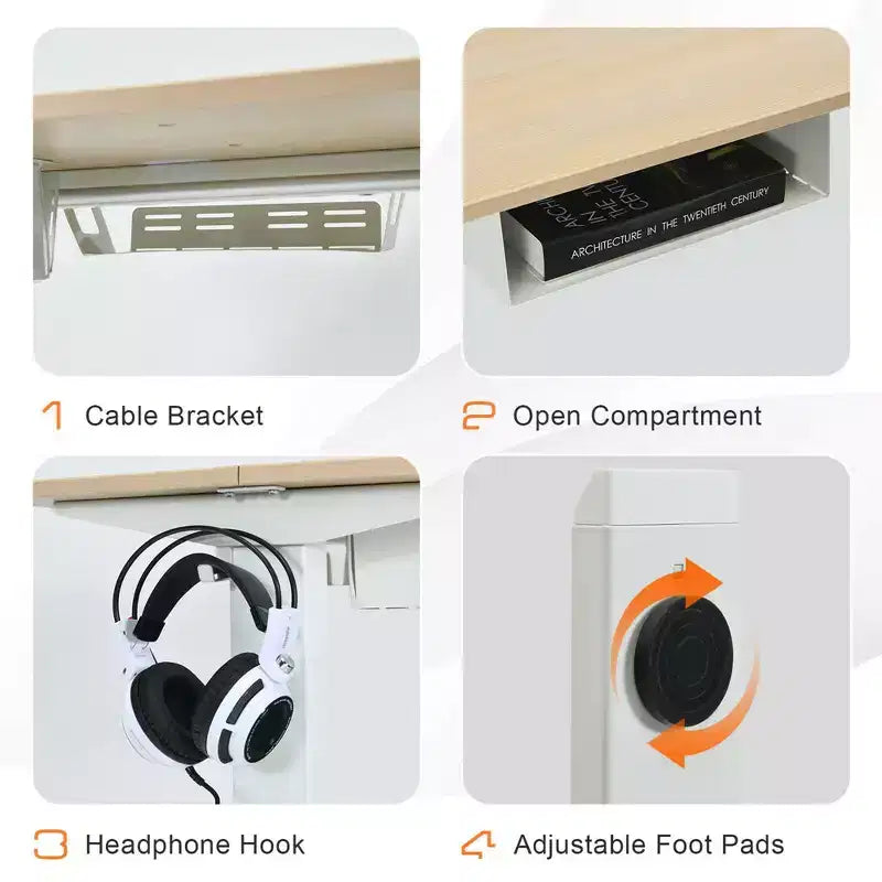 Scrivania regolabile elettricamente in altezza da 48" con pannello di controllo e porta USB