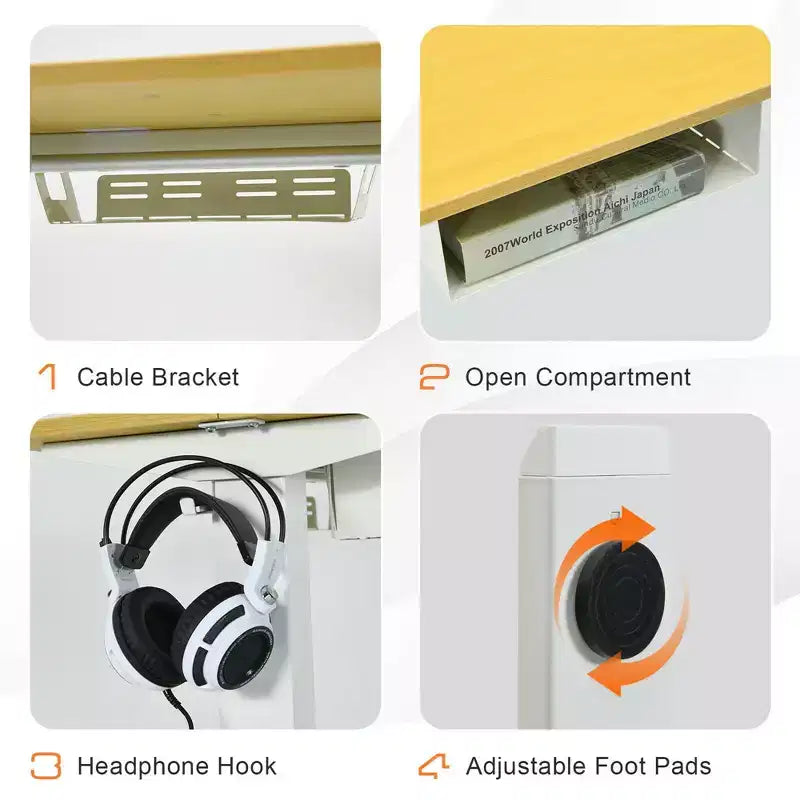 Scrivania regolabile elettricamente in altezza da 48" con pannello di controllo e porta USB