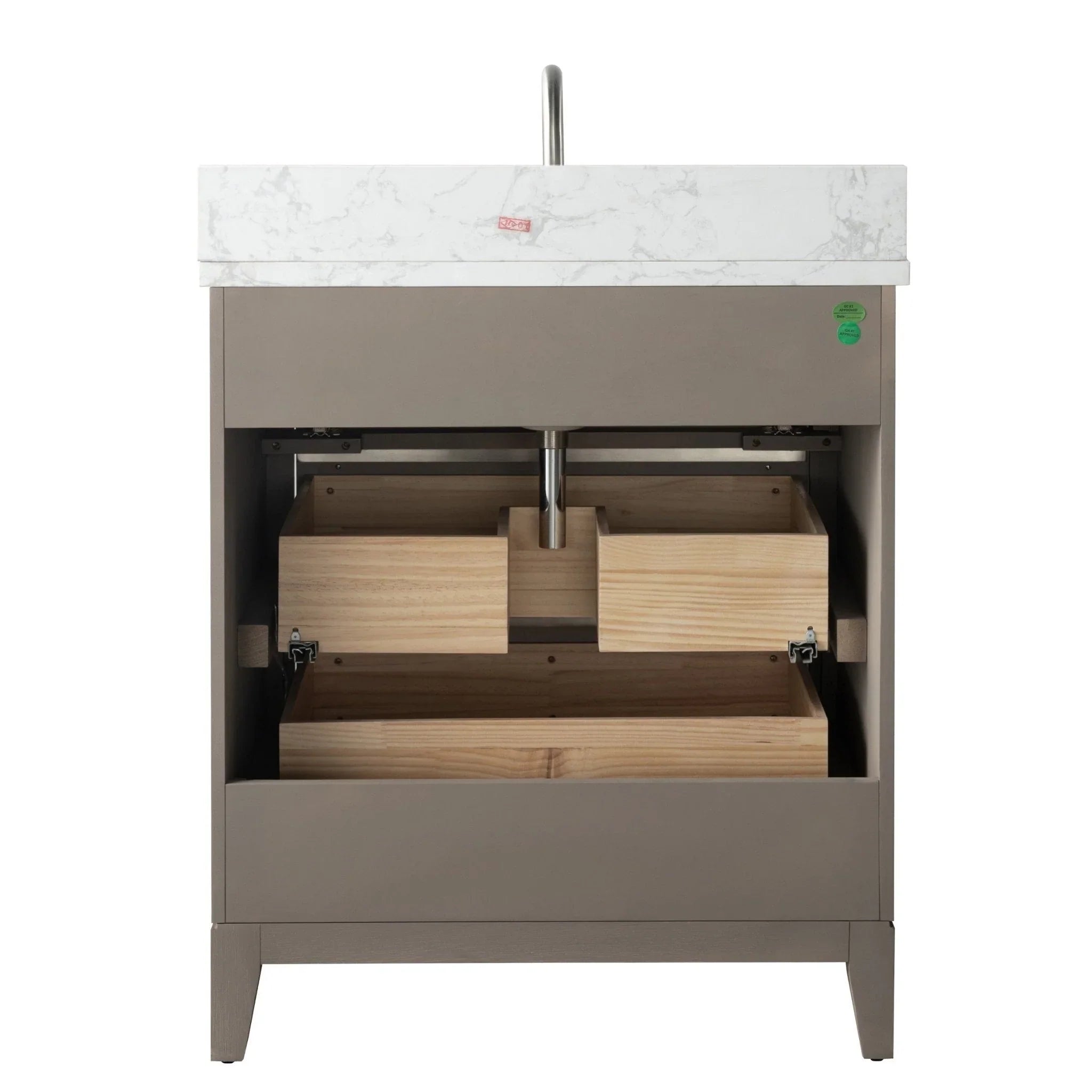 Mueble de baño Vanity Art con lavabo de cerámica y encimera de mármol de ingeniería