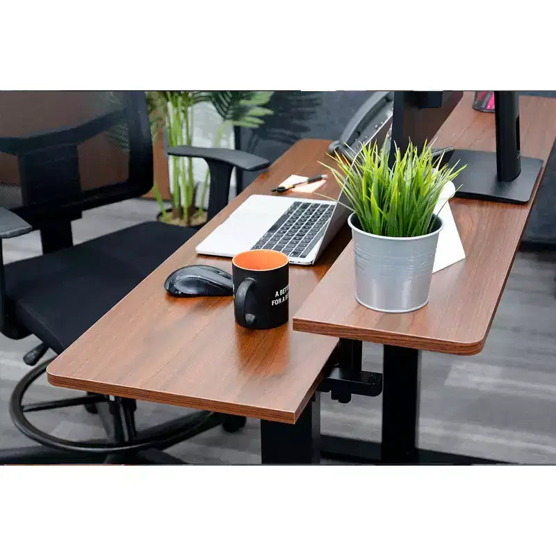 Scrivania a due piani compatta ed elettrica regolabile in altezza - 122 cm di larghezza