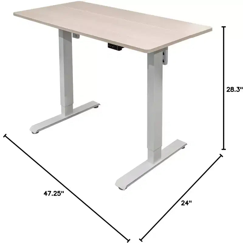 Scrivania a due piani compatta ed elettrica regolabile in altezza - 122 cm di larghezza