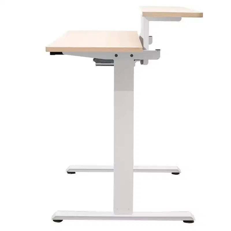 Scrivania a due piani compatta ed elettrica regolabile in altezza - 122 cm di larghezza