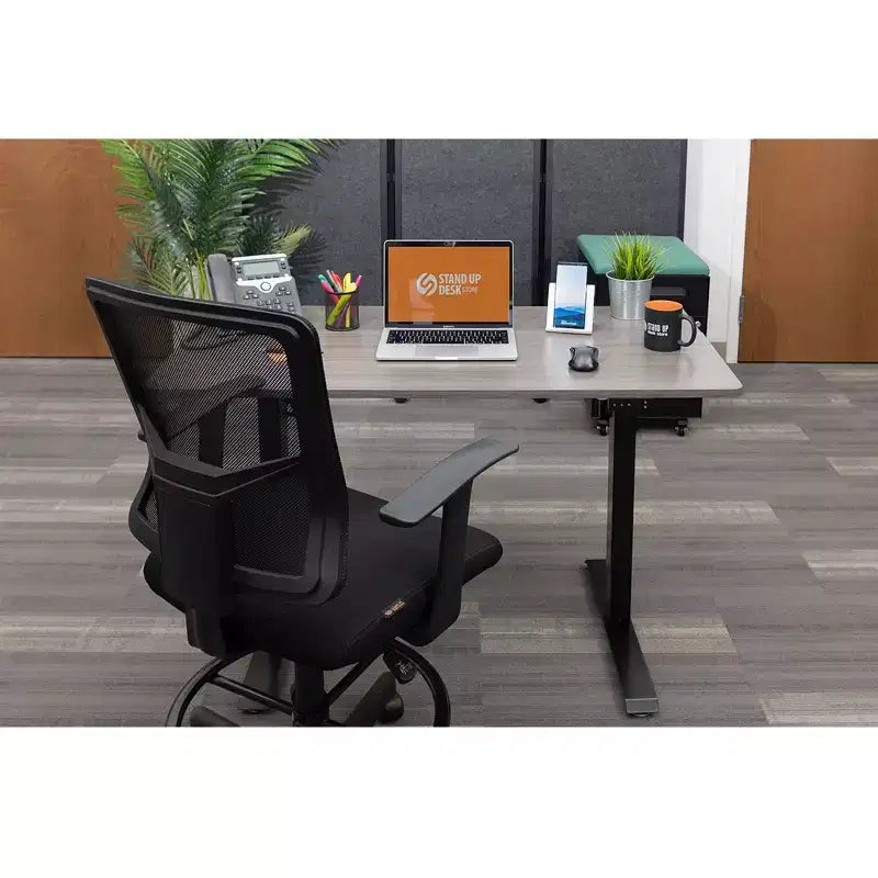 Scrivania a due piani compatta ed elettrica regolabile in altezza - 122 cm di larghezza