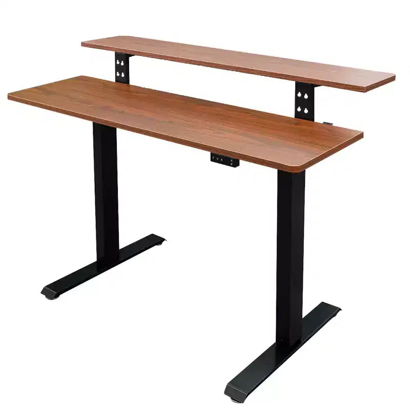 Scrivania a due piani compatta ed elettrica regolabile in altezza - 122 cm di larghezza
