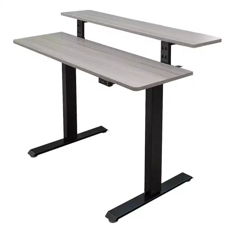 Scrivania a due piani compatta ed elettrica regolabile in altezza - 122 cm di larghezza