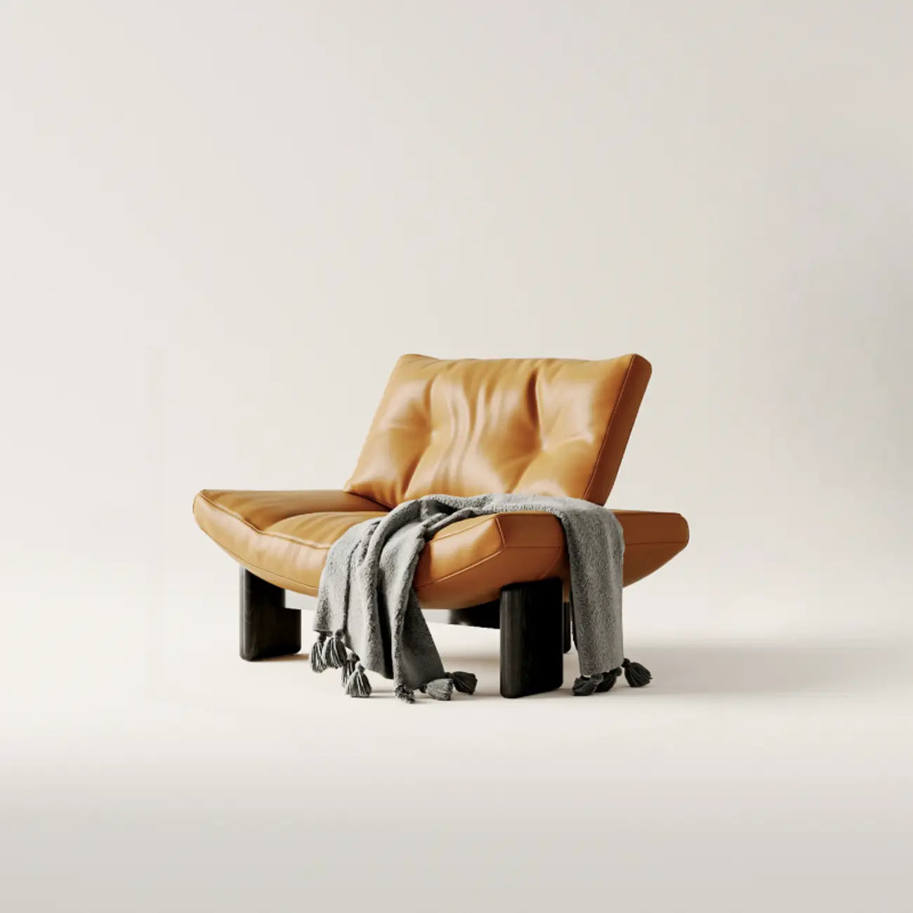 Sillón decorativo de chenilla sin brazos, tapizado, negro contemporáneo