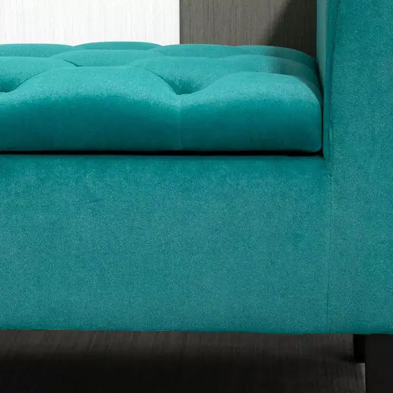 Panca contenitore capitonné con braccioli arrotolati - Panca da letto imbottita