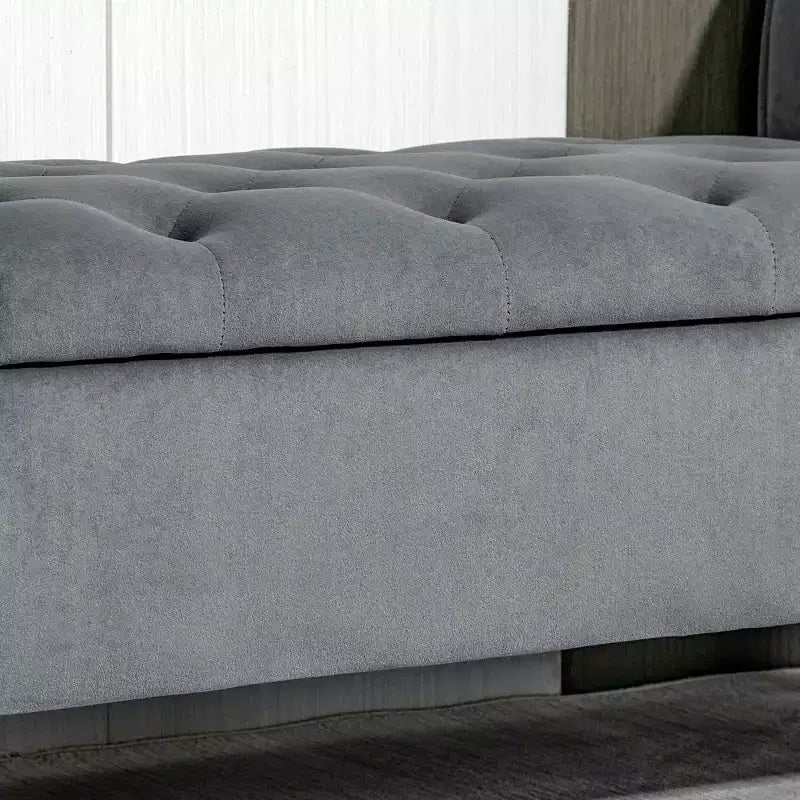 Panca contenitore capitonné con braccioli arrotolati - Panca da letto imbottita