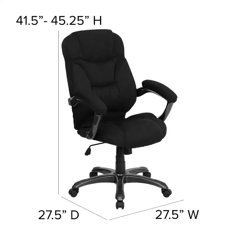 Sedia da ufficio ergonomica direzionale con schienale alto e base e braccioli in nylon argentato