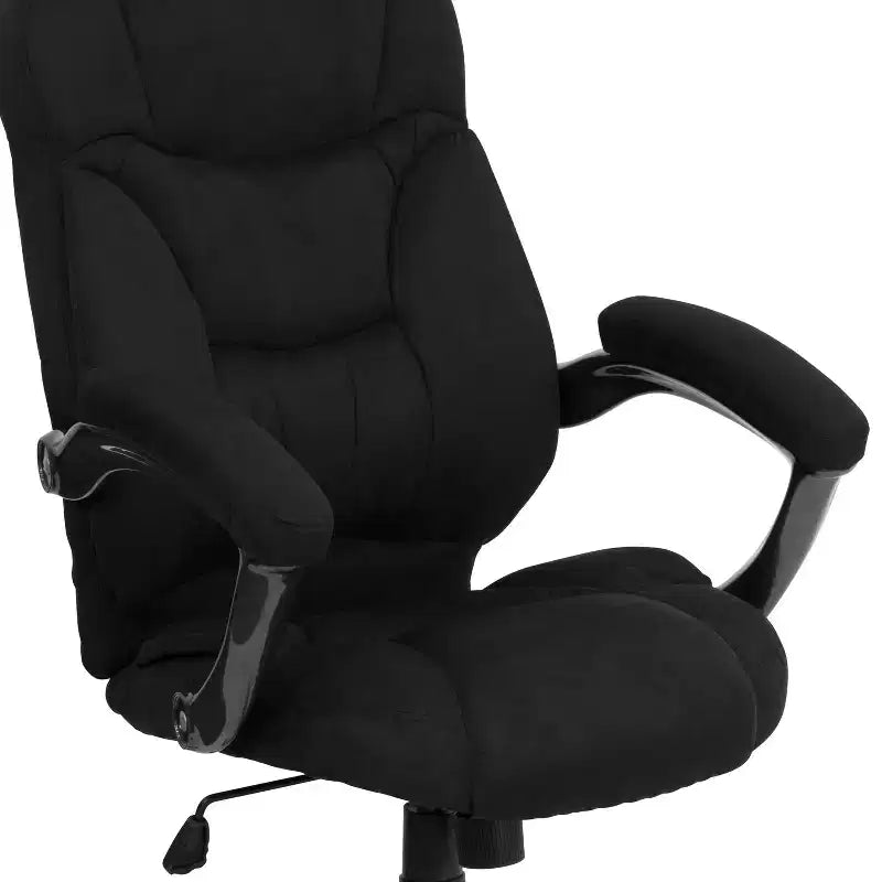 Sedia da ufficio ergonomica direzionale con schienale alto e base e braccioli in nylon argentato