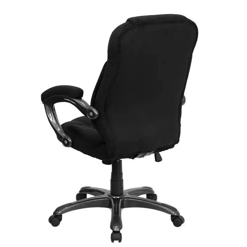 Sedia da ufficio ergonomica direzionale con schienale alto e base e braccioli in nylon argentato