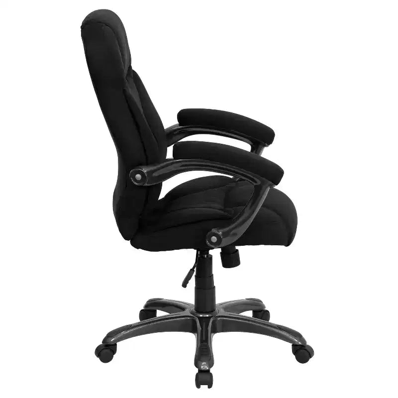 Sedia da ufficio ergonomica direzionale con schienale alto e base e braccioli in nylon argentato