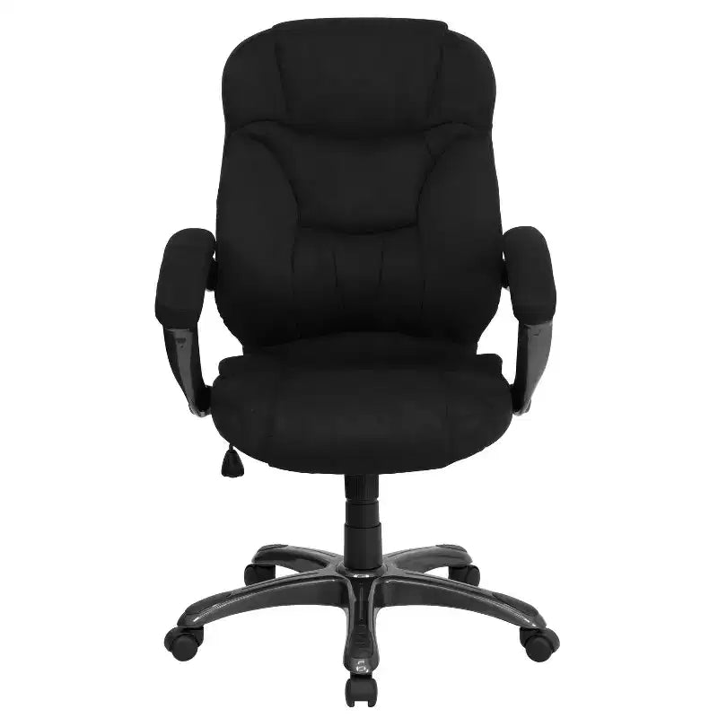Sedia da ufficio ergonomica direzionale con schienale alto e base e braccioli in nylon argentato
