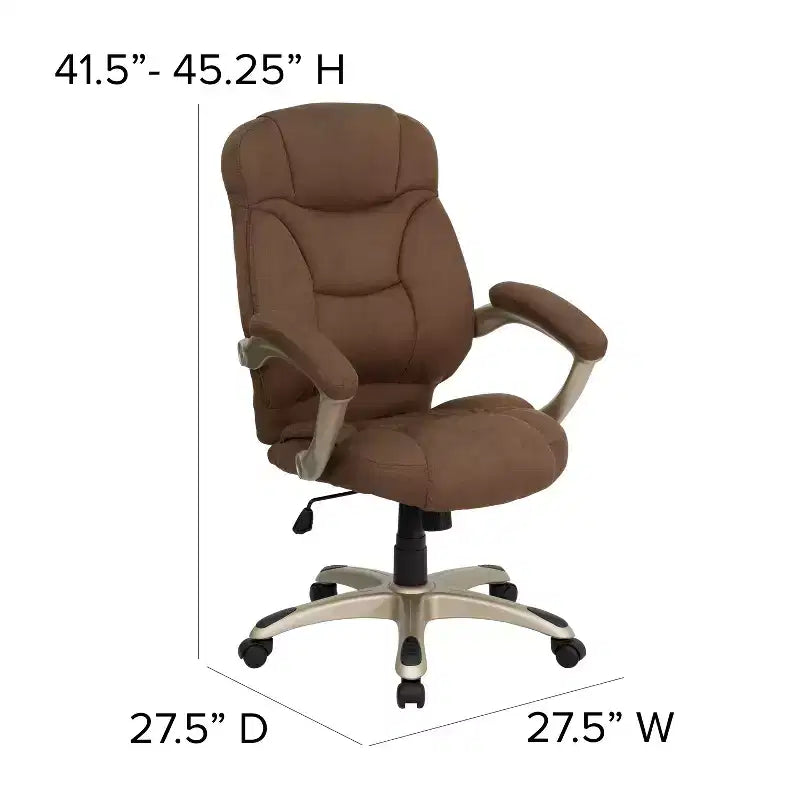 Sedia da ufficio ergonomica direzionale con schienale alto e base e braccioli in nylon argentato