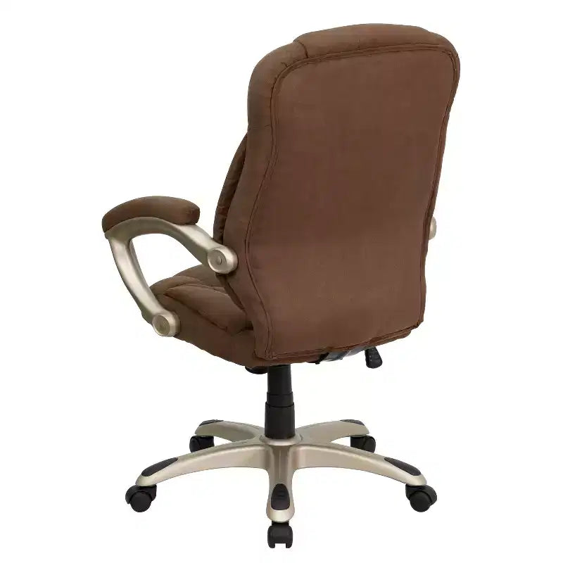 Sedia da ufficio ergonomica direzionale con schienale alto e base e braccioli in nylon argentato