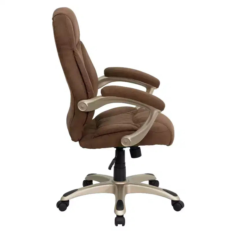 Sedia da ufficio ergonomica direzionale con schienale alto e base e braccioli in nylon argentato