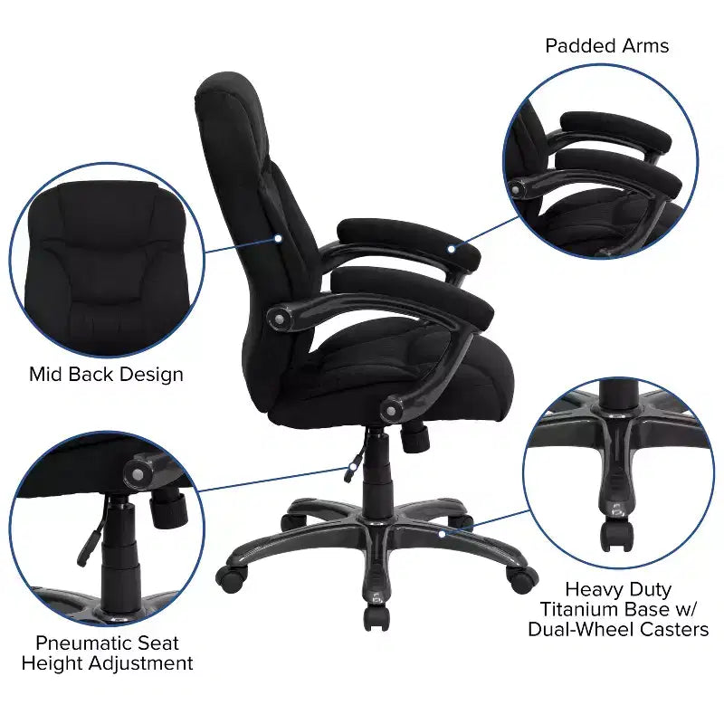 Sedia da ufficio ergonomica direzionale con schienale alto e base e braccioli in nylon argentato