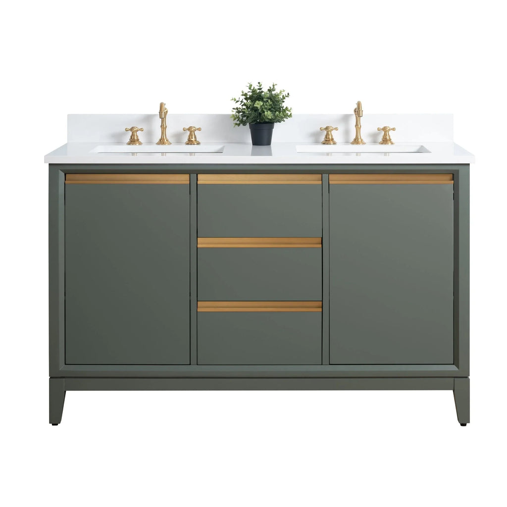 Mueble de baño Vanity Art con lavabo de cerámica y encimera de mármol de ingeniería