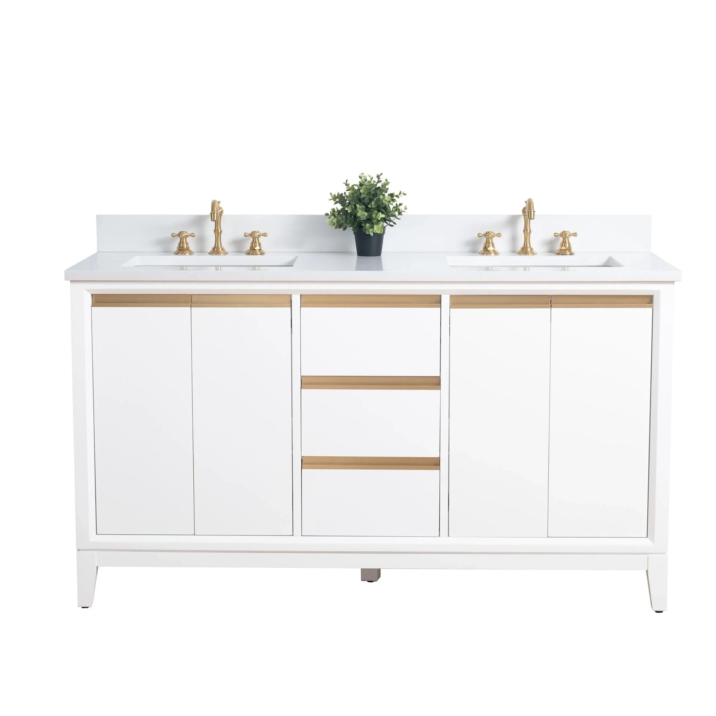 Mueble de baño Vanity Art con lavabo de cerámica y encimera de mármol de ingeniería
