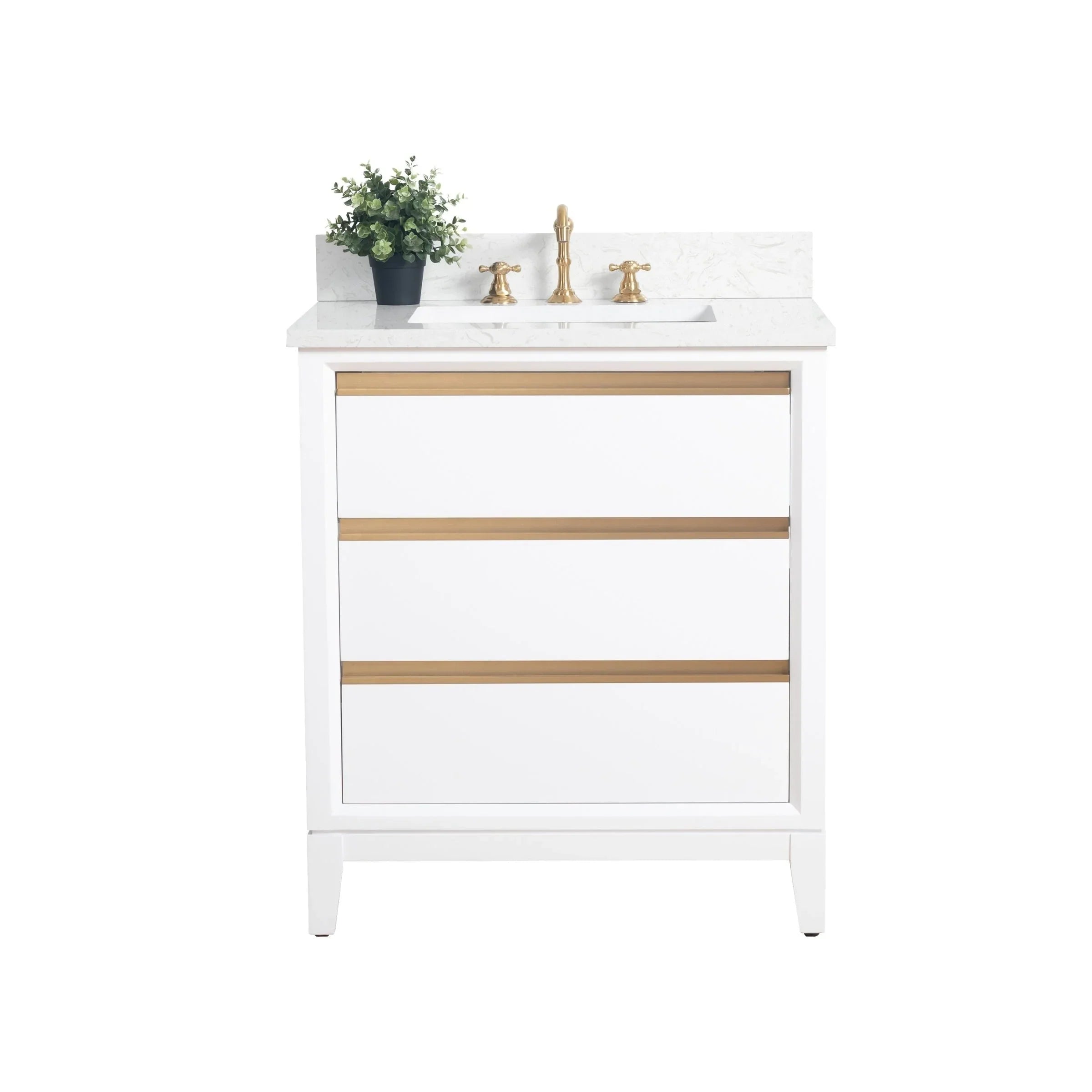 Mueble de baño Vanity Art con lavabo de cerámica y encimera de mármol de ingeniería