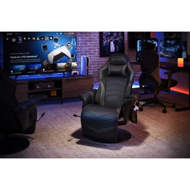 Sillón reclinable para videojuegos - Silla de juego reclinable con reposapiés