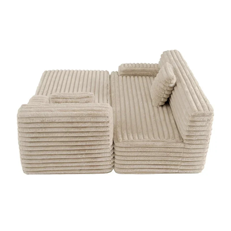Sofá seccional Cloud, sofá moderno tapizado con 2 cojines, sofá de combinación libre, sofá seccional modular en forma de L