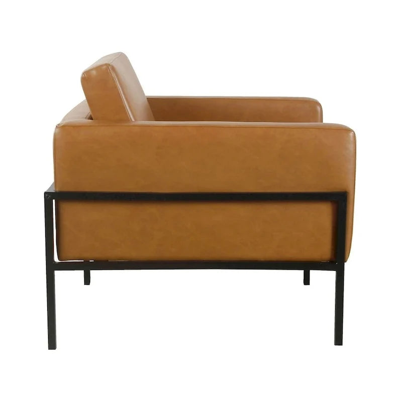 Sillón tapizado moderno HomePop con estructura de metal