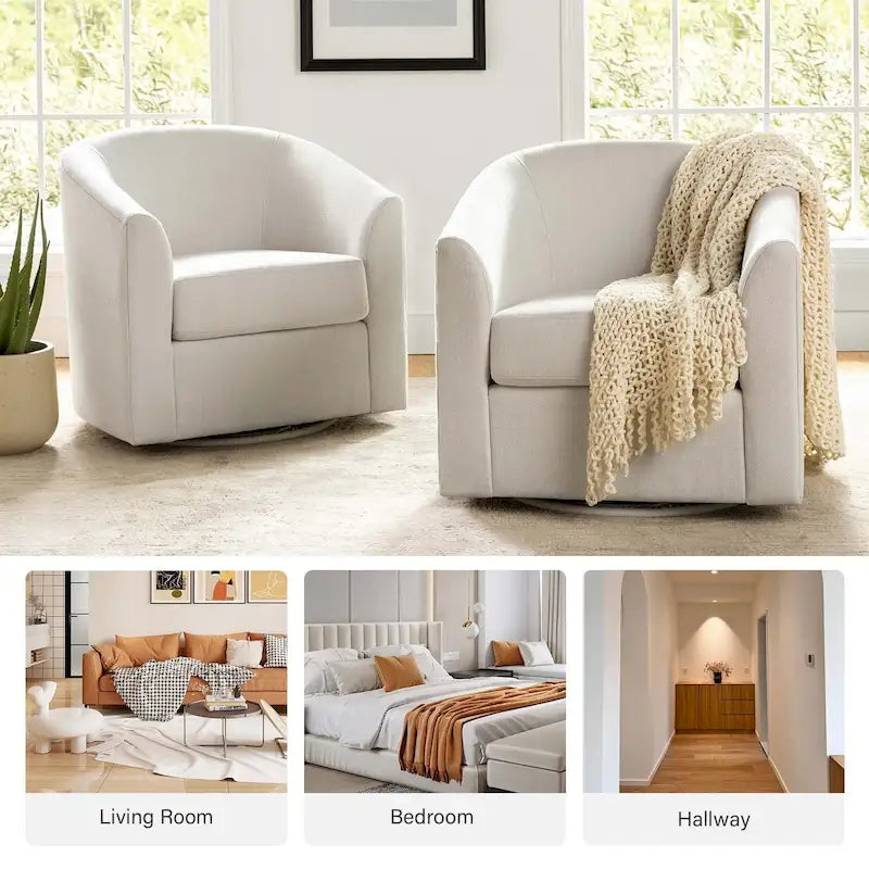 Sillón tapizado moderno Cuenca con base giratoria