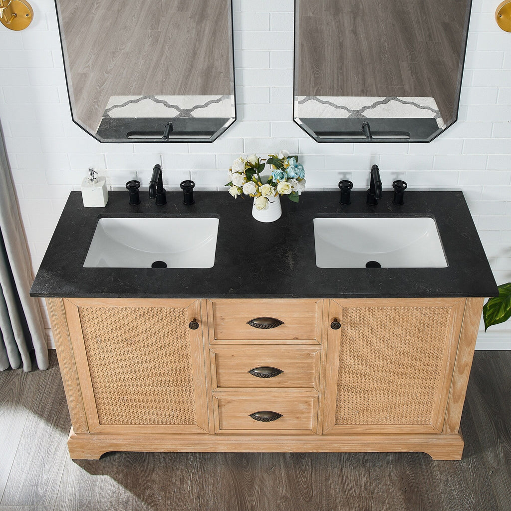Mueble de baño Hervas con encimera de mármol natural sin espejo