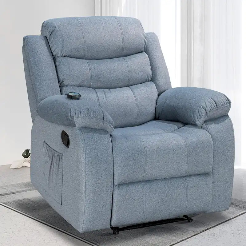 Sillón reclinable suave con función de masaje y calor