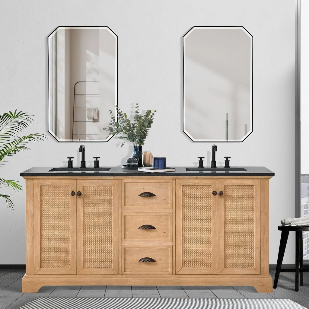 Mueble de baño Hervas con encimera de mármol natural sin espejo