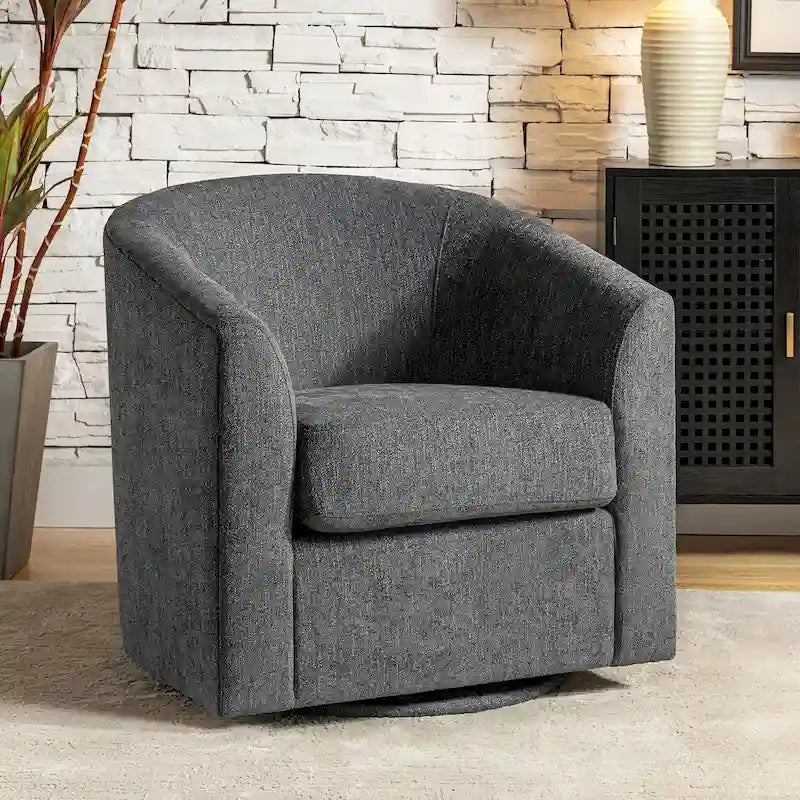 Sillón tapizado moderno Cuenca con base giratoria