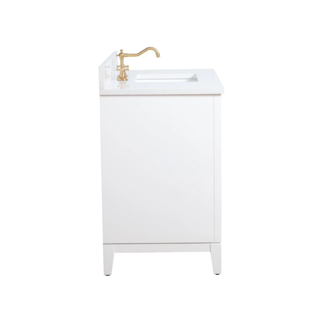 Mueble de baño Vanity Art con lavabo de cerámica y encimera de mármol de ingeniería