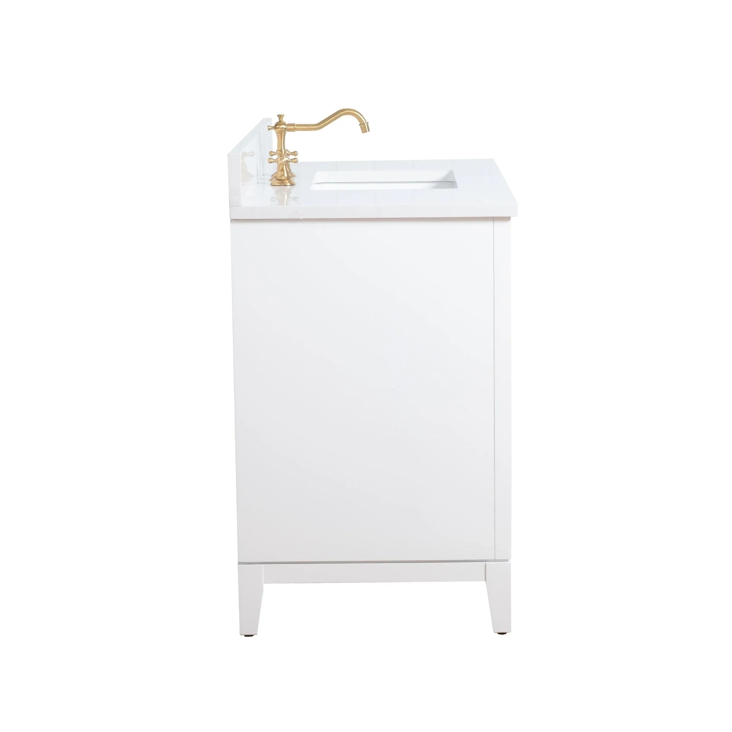 Mueble de baño Vanity Art con lavabo de cerámica y encimera de mármol de ingeniería