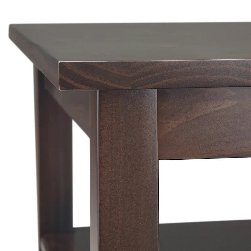 WYNDENHALL Norfolk Mesa auxiliar estrecha rectangular de madera maciza, estilo de transición, 14 pulgadas de ancho - 14 pulgadas de ancho