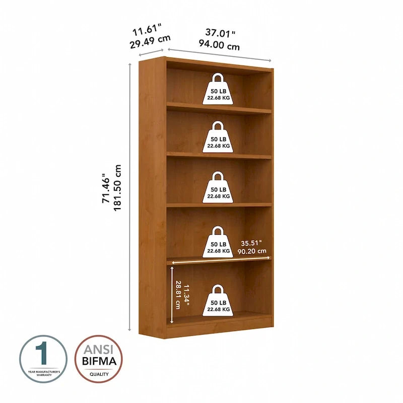 Estantería alta de 5 estantes Universal de Bush Furniture