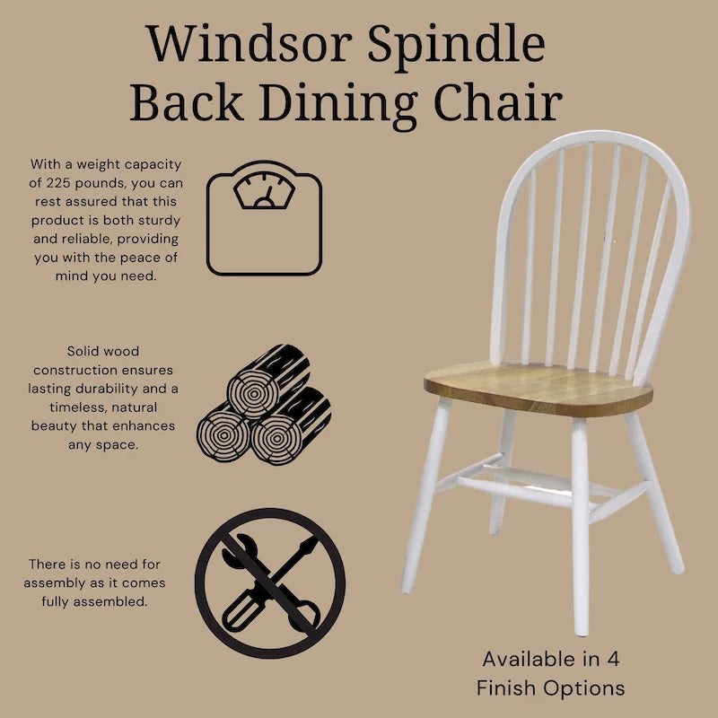 Silla de comedor Windsor de madera maciza con husillos de International Concepts