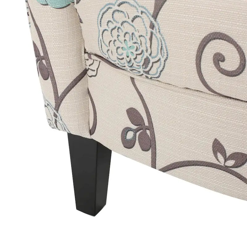 Sillón tapizado de respaldo alto Modern Retro de 30.25 pulgadas con patas de madera para sala de estar