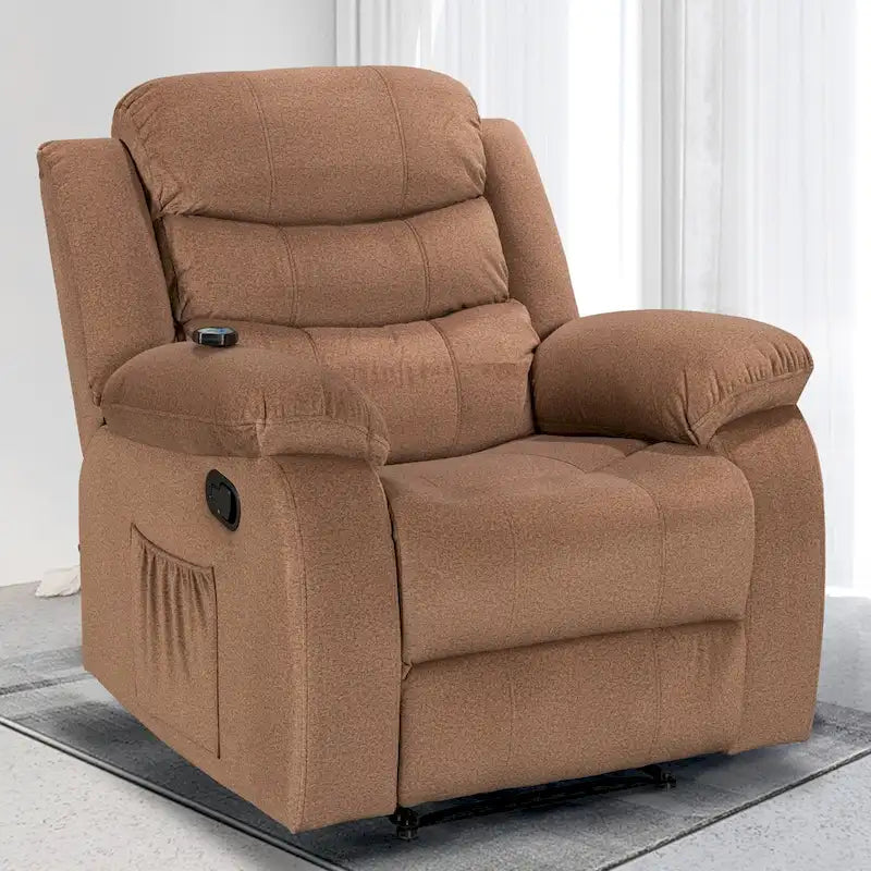 Sillón reclinable suave con función de masaje y calor