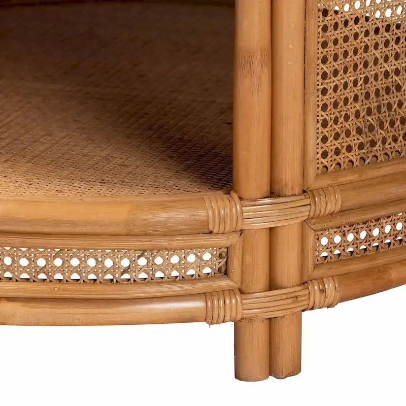 Mesa de centro Louis de ratán marrón natural estilo bohemio de bali & pari