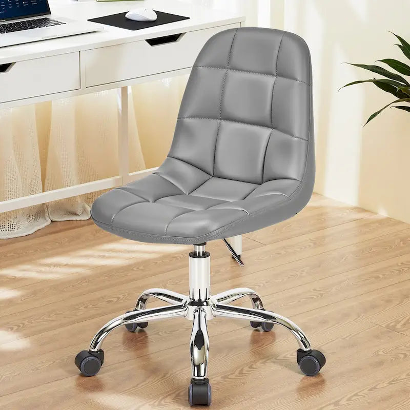 Silla de oficina en casa sin brazos Javlergo, silla de escritorio de computadora con ruedas y altura ajustable