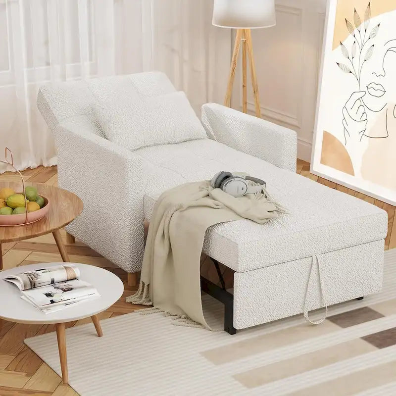 Sofá cama individual 3 en 1 AECOJOY con almohada y respaldo convertible